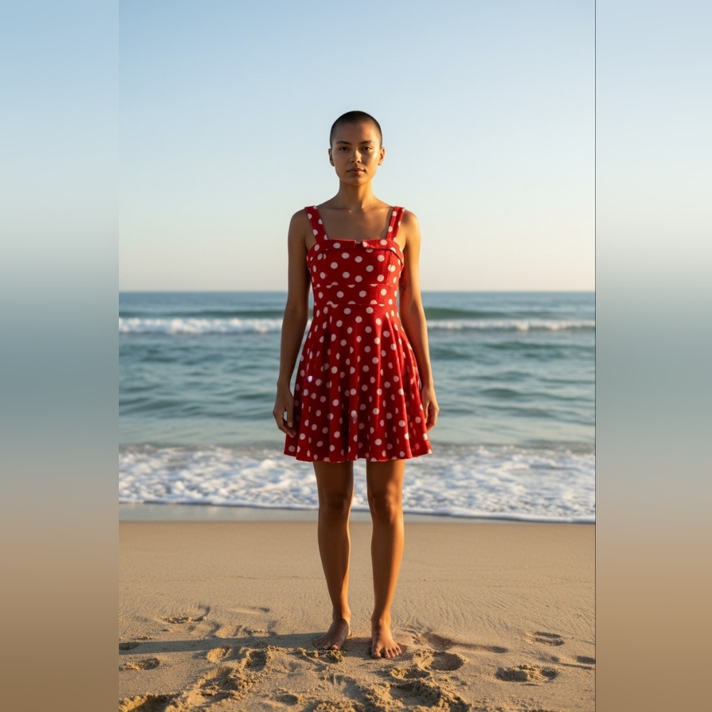 Deep Eddy Vodka Ixia Red Polka Dress Sz M